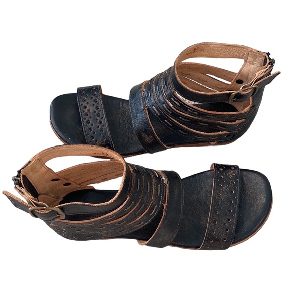 Bed Stu | Shoes | Bed Stu Bedstu Artemis Black Handwash Ankle Strappy Zipper Distressed 9 | Poshmark